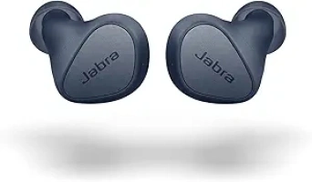 Jabra Elite 3 in Ear Wireless Bluetooth Earbuds – Noise Isolating True Wireless Buds with 4 Built-in Microphones for Clear Calls, Rich Bass, Customizable Sound, and Mono Mode - Navy