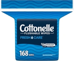 Cottonelle Fresh Care Flushable Wet Wipes, Adult Wet Wipes, 1 Refill Pack, 168 Wipes Per Pack, Packaging May Vary