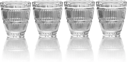 Mikasa Carroll Gate Double Old Fashioned Glass, 9-Ounce, Set of 4