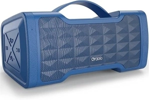 Oraolo Bluetooth Speakers, Loud 40W Portable Bluetooth Speaker Large Stereo Sound, IPX6 Waterproof, Support USB/AUX Input, Built-in Mic for Home Party Outdoor, Blue