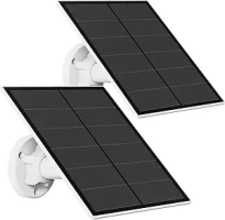 Solar Panel for Security Camera, 5W USB Solar Panel Compatible with Rechargeable Battery Camera, Camera Solar Panel with IP65 Waterproof, Adjustable Bracket, 9.8ft Cable(2 Pack)