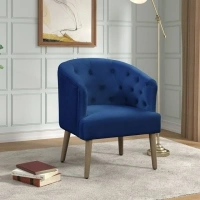 Better Homes & Gardens Barrel Accent Chair, Cobalt Blue Velvet