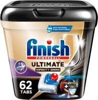 FINISH Ultimate Plus Infinity Shine Dishwasher Pods, 62 Count - Dishwasher Detergent Tablets with CycleSync Technology, Removes Burnt-On Stains, Degreases, Extra Scrubbing Power, and Dishwasher Soap