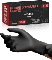 4-Mil Black Nitrile Disposable Gloves, Latex Free, Powder Free, Textured Grip Rubber Gloves for Household Kitchen