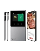 Sync WiFi Wireless Meat Thermometer Digital, 2 Probes, Smart Base, LCD Display, Unlimited Range, Bluetooth 5.4, Improved Stability, NIST-Certified Accuracy, BBQ, Grill, Smoker, Oven, Kitchen