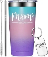 Grifarny New Mom Gifts - Expecting Mom Gifts for Women - Mom Est. 2024-1st Mothers Day Gift for New Mama, New Mommy, Mom to be, Promotion to Mom - First Time Mom Tumbler Cup 20oz