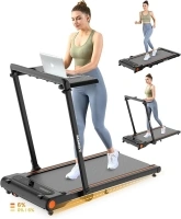 Walking Pad, Under Desk Treadmill with Incline for Home Office 2.5HP Portable Walking Treadmill with 280 Lbs Weight Capacity Walking Machine, Remote Control, LED Display