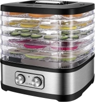 OSTBA Food Dehydrator, Dehydrator for Food and Jerky, Fruits, Herbs, Veggies, Temperature Control Electric Food Dryer Machine, 5 BPA-Free Trays Dishwasher Safe, 240W, Recipe Book Included