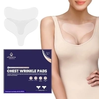 Silicone Chest Wrinkle Pads Reusable,Chest Patches for Wrinkles Overnight,Safe Anti Wrinkle Chest Patches,Wrinkle Reducing Patches,2 Patches