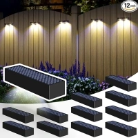 JSOT Solar Fence Lights - Step Lights Solar Stair Lights Outdoor Deck Lights Solar Pool Lights Solar Fence Lamp Solar Wall Lights Outdoor Lighting Decor for Patio Front Porch Garden Pathway Backyard