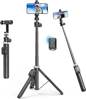 62" Phone Tripod - MIIASI Extendable Tripod for iPhone and Selfie Stick Tripod with Remote, 360° Ball Head Upgraded Cell Phone Tripod for Video Recording, iPhone 14/13/12 Pro Max/Android