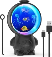 Jellyfish Lamp Astronaut, Bluetooth Speaker with 10 Color Jellyfish Light, Desk Jelly Fish Aquarium Lighting, Electric Jellyfish Tank Table Lamp with 14 Relaxing White Noise, Gift for Kids