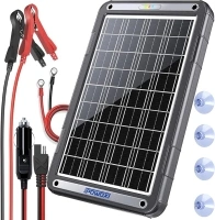 POWOXI Upgraded MPPT 15W Solar Car Battery Charger&Maintainer Solar Trickle Charger for Car Battery12v Portable Waterproof Built-in MPPT Charging Controller for 12 Volt Car RV Trailer Marine Boat