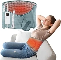 Heating Pad for Back Pain Relief Period Cramp, XXL 12"x24" Heating Pads with 20" Waist Belt, Adjustable 6H Auto Off & 6 Heat Levels & 4 Timers, Soft Electric Heating Pad for Neck Shoulders Pain Relief