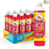 Sparkling Ice STARBURST Cherry, Zero Sugar Flavored Sparkling Water, with Vitamins and Antioxidants, Low Calorie Beverage, 17 fl oz Bottles (Pack of 12)