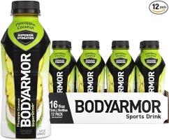 BODYARMOR Sports Drink Sports Beverage, Pineapple Coconut, Coconut Water Hydration, Natural Flavors With Vitamins, Potassium-Packed Electrolytes, Perfect For Athletes, 16 Fl Oz (Pack of 12)