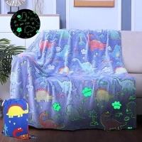 Glow in The Dark Blanket,Dinosaur Blanket for Boys,Soft Dinosaur Blanket,Dinosaur Throw Blankets for Kids,Birthday, Christmas, 50x60 Inches