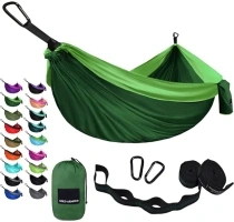 Gold Armour Camping Hammock - Portable Hammock Single Hammock Camping Accessories Gear for Outdoor Indoor Adult Kids, USA Based Brand (Green)