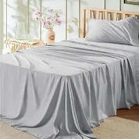 Bedsure Twin XL Sheet Sets Dorm Bedding - Soft Extra Long Twin Bed Sheets, 3 Pieces Hotel Luxury Light Grey Sheets Twin XL, Easy Care Microfiber Sheet Set