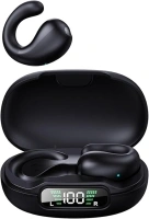 OOYY Wireless Earbuds with Microphone Compatible with iPhone, Andriod, Sports Bluetooth 5.0 True Wireless Earphones with Digital Display Charging Case (Black)