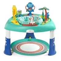 Infantino 2-in-1 Sit, Spin and Stand Entertainer 360 Seat & Activity Center, 4-60 Months, Unisex, Teal