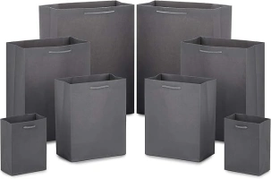 Hallmark Gray Gift Bag Bundle in Assorted Sizes (Pack of 8-2 Small 5", 2 Medium 8", 2 Large 11", 2 Extra Large 14") for Weddings, Mother