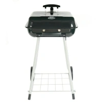 Expert Grill 17.5" Square Steel Charcoal Grill with Wheels, Black, New