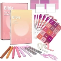 Bible Journaling Kit, Bible Study Supplies, Bible Highlighters and Pens No Bleed, Bible Study Tools, Journaling Kit for Women, Bible Tabs and Highlighter Set