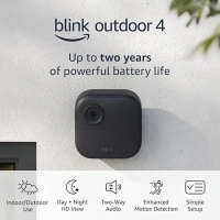 Blink Outdoor 4 + Blink Mini 2 — Smart security cameras, two-way talk, HD live view, motion detection, set up in minutes, Works with Alexa — 3 camera system + Mini 2 (White)