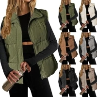 midelxp Casual Puffer Vest Women Sleeveless Quilted Lightweight Jackets Comfy Stand Collar Coats Winter Warm Outerwear Vests