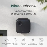 Blink Outdoor 4 (4th Gen) – Wire-free smart security camera, two-year battery life, two-way audio, HD live view, enhanced motion detection, Works with Alexa – 4 camera system