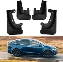 Mixsuper Mud Flaps for Tesla Model X/Model X Plaid 2022-2024, Mud Splash Guard for Tesla Model X Accessories ABS Mudflap Molded Front and Rear Fender Cover