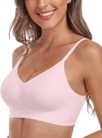 Womens Comfortable Bra Wireless Padded Full Coverage Support Seamless Bras for Women