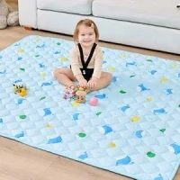 Baby Play Mat 71" X 59", Extra Thicker & Large Baby Mat for Floor, Soft Non-Slip Cushioned Play Mats for Babies, Toddlers, Foldable and Washable Baby Play Mat