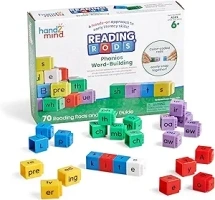 hand2mind Reading Rods Phonics Word-Building, Word Building Activities, Spelling Toys, Montessori Alphabet Letters, Reading Tools for Kids, Science of Reading Manipulatives, Phonemic Awareness