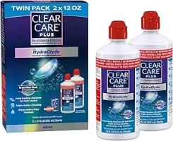 Clear Care Plus Cleaning Solution with Lens Case, Twin Pack, Multi, 12 Oz, Pack of 2