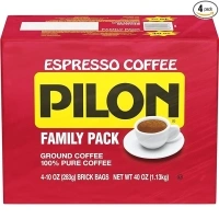 Pilon Espresso Arabica Coffee, 10 Ounce (Pack of 4)