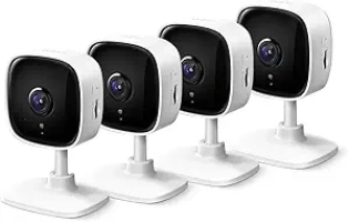 TP-Link Tapo 2K Security Camera for Baby Monitor, Dog Camera w/Motion Detection, 2-Way Audio Siren, Night Vision, Cloud & SD Card Storage, Works w/Alexa & Google Home, 4-Pack (Tapo C110P4)