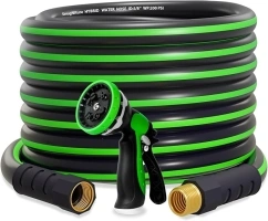 SnugNiture Garden Hose 100 ft x 5/8", Heavy Duty, Light Weight, Flexible Water Hose with 3/4