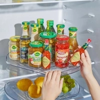 Square Lazy Susan Turntable Organizer for Refrigerator, 15.67