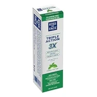 Kiss My Face Triple Action Herbal Mint Gel Toothpaste, SLS And Fluoride Free, Removes Plaque, Prevents Tartar, And Whitens Teeth, With Added Tea Tree Oil, No Artificial Colors Or Flavors, 4.5 oz