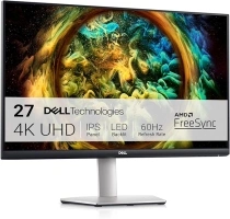 Dell S2721QS Monitor 27 Inch, 4K UHD (3840 x 2160) IPS Display, Ultra-Thin Bezel, AMD FreeSync, HDMI, DisplayPort, VESA Certified - Silver