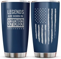 Muilzon September Birthday Gifts for Men Tumbler 20oz - Men Birthday Gift Ideas - Men Gifts for Birthday - Birthday Gifts for Him, Dad, Son, Husband, Legends are Born in September