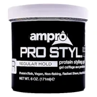 Ampro Pro Styl Styling Gel - Protects and Strengthens Your Strands - Non-Flaking, Alcohol Free, Vegan Formula - Flexible, Touchable Hold for All Hair Textures - Regular - 6 oz