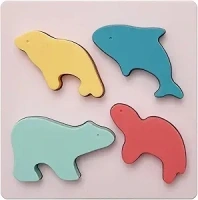 NCVI Baby Animal Puzzles 12-18 Monthes+, Soft Silicone Toddler Puzzles Ages 1-2, Montessori Toys Cultivate Babies