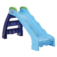 Little Tikes 2-in-1 Outdoor-Indoor Wet or Dry Slide Playground Slide with Folding for Easy Storage, Blue, Kids Toddlers Boys Girls Ages 2 to 6