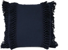 Lush Decor Modern Tassel Decorative Throw Pillow, 20" W x 20" L, Navy - Square Pillow - Throw Pillows for Bed, Couch, Or Chair