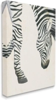 Stupell Industries Zebra Grazing Striped Safari Animal Hoof Detail, Design by Grace Popp Canvas Wall Art, 30 x 40, Tan