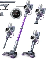 Cordless Vacuum Cleaner, 160AW Powerful Suction, 60 Mins Max Runtime, 4000mAh Large Batteries, Anti Hair Wrap Stick Vacuum, Vacuum Cleaners for Home, Pet Hair, Hard Floors and Carpets, Cars