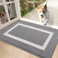 OLANLY Indoor Door Mat, 32x20, Non-Slip Absorbent Resist Dirt Entrance Mat, Washable Low-Profile Inside Entry Doormats for Entryway, Grey